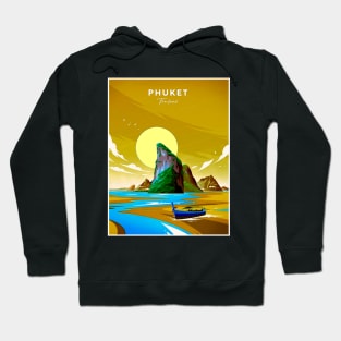 Phuket Thailand Vintage Abstract Travel Advertising Print Hoodie